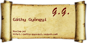 Gáthy Gyöngyi névjegykártya